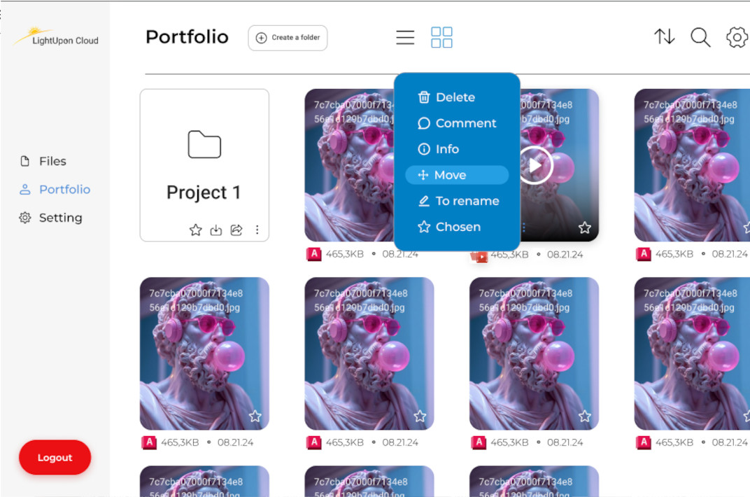 Lightup.cloud portfolio management page screenshot